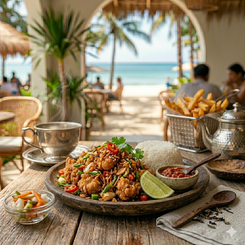 Nasi Ayam Karage Cabe Garam dengan rasa gurih asin
